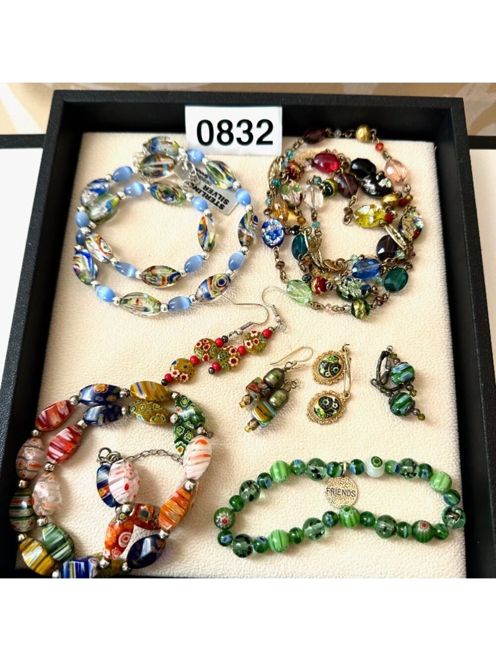 Jewelry Lot Vintage Modern Italian Millefiore Glass Necklaces Earrings Bracelet